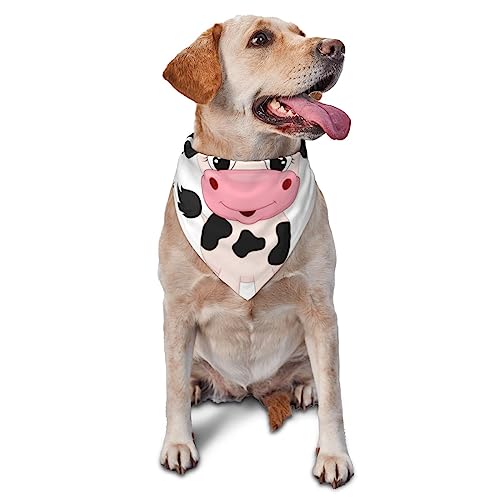 Cartoon Milch Kuh Hund Bandana Niedlich Weich Waschbar Hund Schal Sommer Einstellbare Katze Halstuch Lätzchen Haustier Dreieckstuch von FURLOU