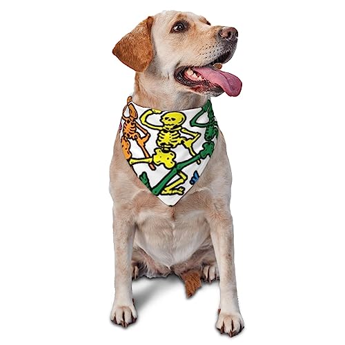 Dancing Skelett Clip Hund Bandana Niedlich Weich Waschbar Hund Schal Sommer Verstellbare Katze Halstuch Lätzchen Haustier Dreieckstuch von FURLOU