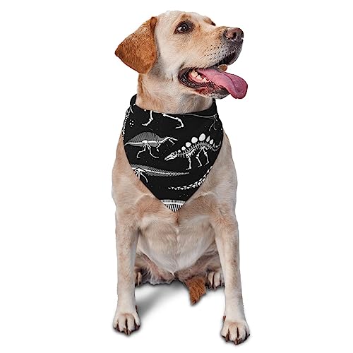 Dinosaurier Skelett Druck Hund Bandana Niedlich Weich Waschbar Hund Schal Sommer Verstellbare Katze Halstuch Lätzchen Haustier Dreieckstuch von FURLOU