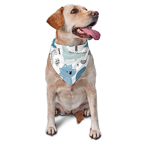 Dinosaurs Dog Bandana Cute Soft Washable Dog Scarf Summer Adjustable Cat Halstuch-Lätzchen Pet Dreieckstuch von FURLOU