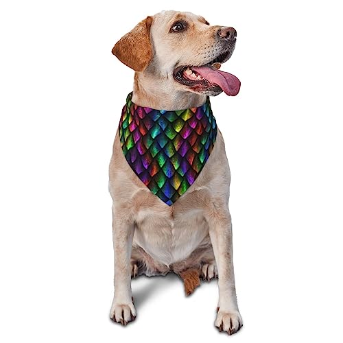 Drachenschuppe Hund Bandana Niedlich Weich Waschbar Hund Schal Sommer Verstellbare Katze Halstuch Lätzchen Haustier Dreieckstuch von FURLOU