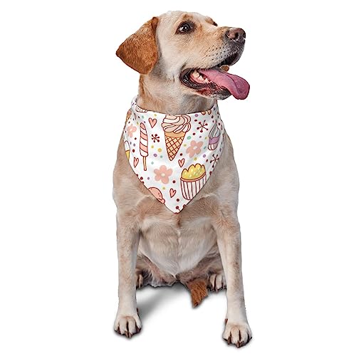 Eiscreme Hund Bandana Niedlich Weich Waschbar Hund Schal Sommer Verstellbare Katze Halstuch Lätzchen Haustier Dreieckstuch von FURLOU