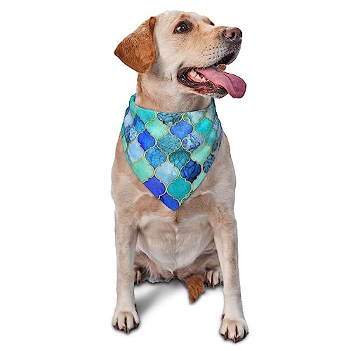 Gitter Hund Bandana Niedlich Weich Waschbar Hund Schal Sommer Verstellbare Katze Halstuch Lätzchen Haustier Dreieckstuch von FURLOU