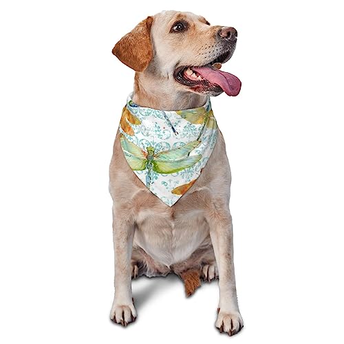 Handgemalte Libelle Hund Bandana Niedlich Weich Waschbar Hund Schal Sommer Verstellbare Katze Halstuch Lätzchen Haustier Dreieckstuch von FURLOU