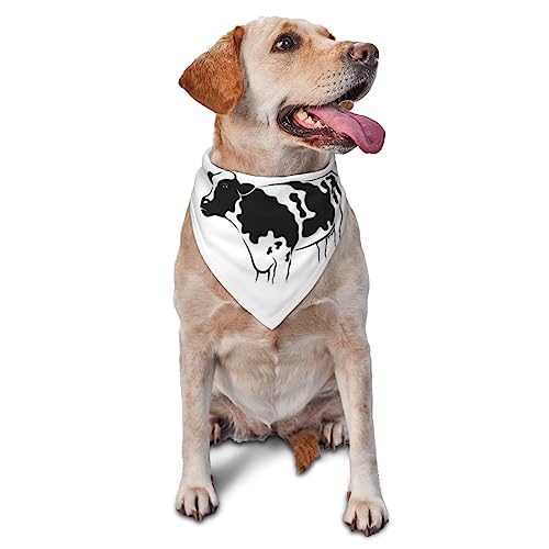 Kuh in Schwarz und Weiß Hund Bandana Niedlich Weich Waschbar Hund Schal Sommer Verstellbare Katze Halstuch Lätzchen Haustier Dreieckstuch von FURLOU