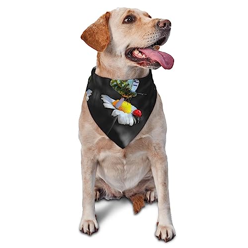 Schmetterling Marienkäfer Blume Hund Bandana Niedlich Weich Waschbar Hund Schal Sommer Verstellbare Katze Halstuch Lätzchen Haustier Dreieckstuch von FURLOU