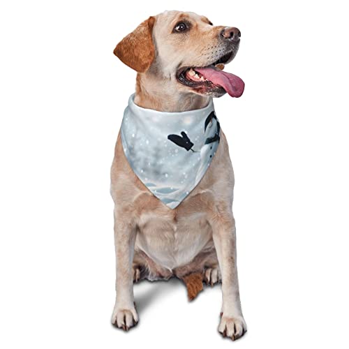 Weihnachten Happy Snowman Hund Bandana Niedlich Weich Waschbar Hund Schal Sommer Verstellbare Katze Halstuch Lätzchen Haustier Dreieckstuch von FURLOU