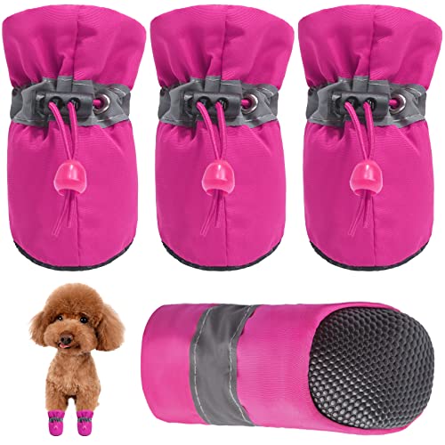 FURNOSE Hundeschuhe für den Winter, Anti-Rutsch-Punkte mit reflektierendem Band, Outdoor-Spaziergänge, Indoor-Hartböden, rutschfeste Sohle, leichte Anti-Rutsch-Stiefel für kleine und mittelgroße von FURNOSE