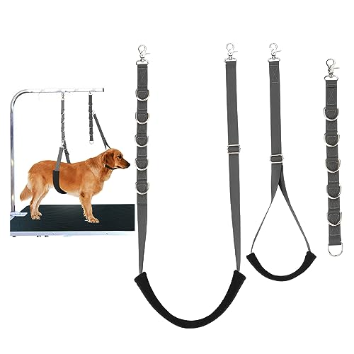Dog Grooming Supplies Dog Grooming Belly Straps Groomer Extension Straps Grooming Loop for Pet Dog Grooming Table Grooming Arm (Gray) von FURSDOLY