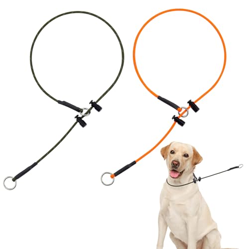 Hundehalsband, Trainingshalsband, 66 cm, dünn, kein Ziehen, rundes Halsband, Hundetraining, Schlupfhalsband mit 2 verschiebbaren Stoppern, reflektierend, 42 mm, 453,6 kg von FURSDOLY