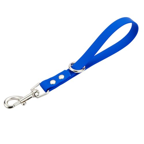 Kurze Hundeleine, 22,9 cm, Haltegriff, strapazierfähig, wasserdicht, PVC, für Sicherheitskontrolle, Verhaltenskorrektur, Wandern, Backup und alle Rassen, Blau, 22,9 cm von FURSDOLY