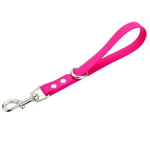 Hundetrainingsleine, kurze Hundeleine, 22,9 cm, für Beweglichkeitstraining, Rückruf, Verkehr, Hundeleine, wasserdichtes PVC-Material, stark und langlebig (Rosa, 22,9 cm) von FURSDOLY