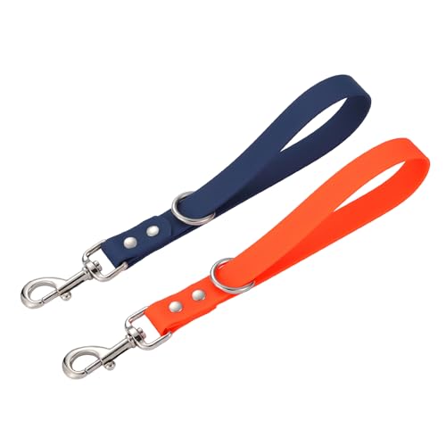 Hundetrainingsleine – kurze Hundeleine für Verkehrshunde, Trainingsleine mit Griff, Hundeleine, 2 Stück (Blau und Orange, 25,4 cm) von FURSDOLY