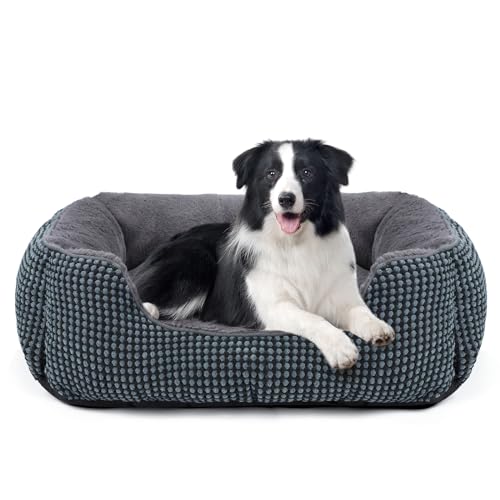 FURTIME Hundebett Mittelgroße Hunde, Hundekorb Waschbar Flauschig, Rutschfestes Hundekörbchen Hundebetten, Anti-Angst Hundebett für Mittelgroße und Kleine Hunde und Katzen, 63x53x20cm von FURTIME