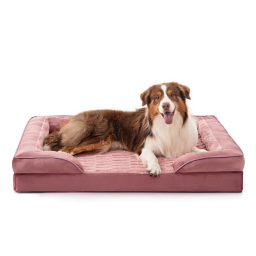 FURTIME Orthopädische Hundebetten für große Hunde, waschbare Hundesofa mit ultra-bequemem, stützendem Schaumstoff, hochdichter Eierkisten-Schaumstoff mit abnehmbarem Bezug, Haustier-Sofabett, von FURTIME