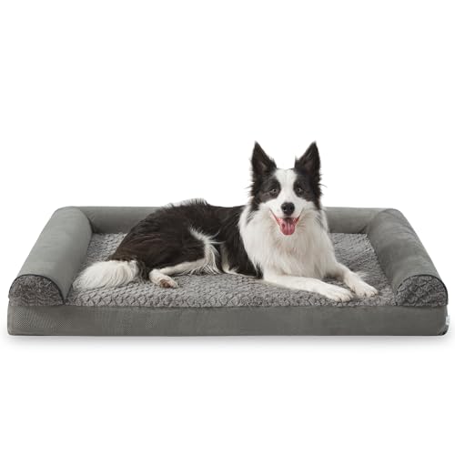 FURTIME Orthopädisches Hundebett Grosse Hunde Ergonomisches Hundekissen - 89x64 cm Hundesofa Waschbares Hundekissen mit Abnehmbarem rutschfest Fütterung Schaumstoff Hundebett Orthopädisch von FURTIME