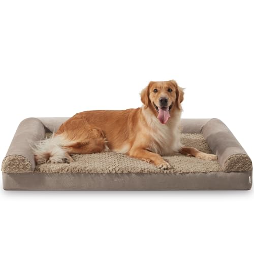 FURTIME Orthopädisches Hundebett Grosse Hunde Ergonomisches Hundekissen XL - 107x76 cm Hundesofa Waschbares Hundekissen mit Abnehmbarem rutschfest Fütterung Schaumstoff Hundebett Orthopädisch von FURTIME