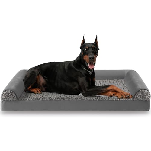 FURTIME Orthopädisches Hundebett Grosse Hunde Ergonomisches Hundekissen XXL - 112x89 cm Hundesofa Waschbares Hundekissen mit Abnehmbarem rutschfest Fütterung Schaumstoff Hundebett Orthopädisch von FURTIME