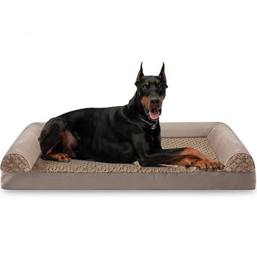 FURTIME Orthopädisches Hundebett Grosse Hunde Ergonomisches Hundekissen XXL - 112x89 cm Hundesofa Waschbares Hundekissen mit Abnehmbarem rutschfest Fütterung Schaumstoff Hundebett Orthopädisch von FURTIME