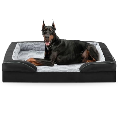 FURTIME Orthopädisches Hundebett für extra große Hunde – XL Plus wasserdichtes Hundesofa, stützendes Schaumstoff-Haustier-Couch-Bett mit abnehmbarem, waschbarem Bezug, wasserdichtem Futter und von FURTIME