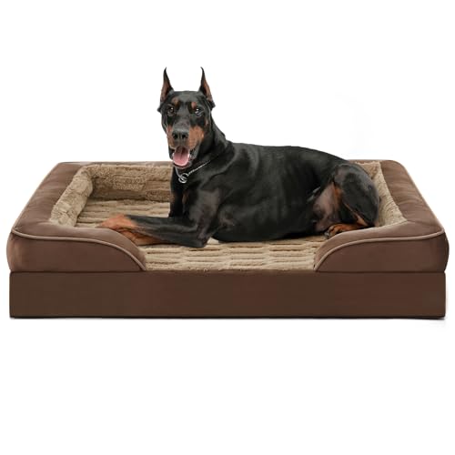 FURTIME Orthopädisches Hundebett für extra große Hunde – XL-wasserdichtes Hundesofa, ultra-bequemes, stützendes Schaumstoff-Haustierbett mit abnehmbarem, waschbarem Bezug, Jumbo-Hundebett mit von FURTIME