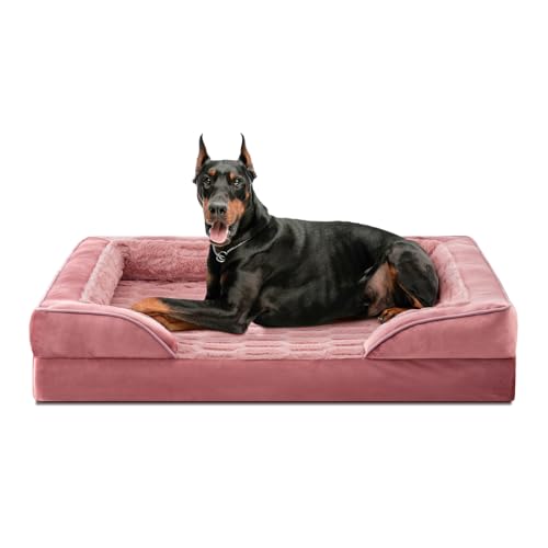 FURTIME Orthopädisches Hundebett für extra große Hunde – XL-wasserdichtes Hundesofa, ultra-bequemes, stützendes Schaumstoff-Haustierbett mit abnehmbarem, waschbarem Bezug, Jumbo-Hundebett mit von FURTIME