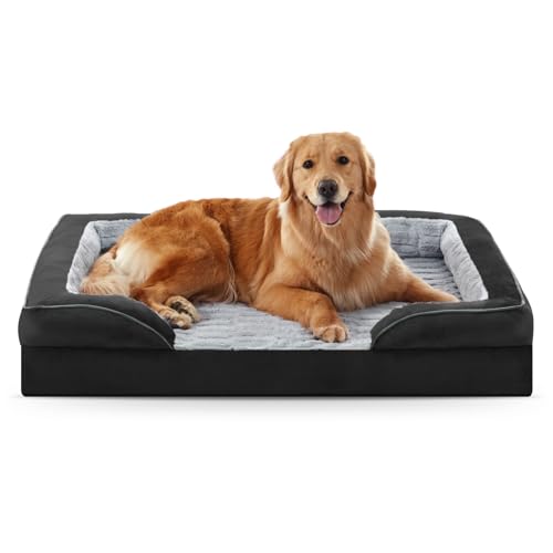 FURTIME Orthopädisches Hundebett für extra große Hunde – XL waschbares Hundesofa, groß, stützendes Schaumstoff-Haustier-Couch-Bett mit abnehmbarem, waschbarem Bezug, wasserdichtem Futter und von FURTIME