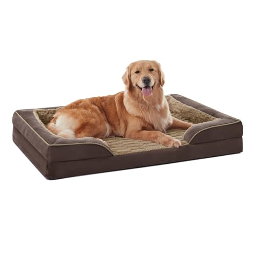 FURTIME Orthopädisches Hundebett für extra große Hunde – XL waschbares Hundesofa, groß, stützendes Schaumstoff-Haustier-Couch-Bett mit abnehmbarem, waschbarem Bezug, wasserdichtem Futter und von FURTIME