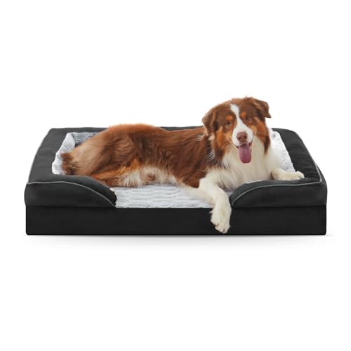 FURTIME Orthopädisches Hundebett für mittelgroße Hunde – waschbares Hundesofa, mittelgroß, stützendes Schaumstoff-Haustier-Couch-Bett mit abnehmbarem, waschbarem Bezug, wasserdichtem Futter und von FURTIME