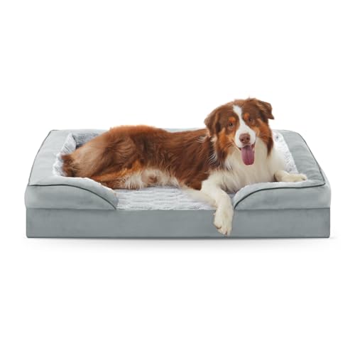 FURTIME Orthopädisches Hundebett für mittelgroße Hunde – waschbares Hundesofa, mittelgroß, stützendes Schaumstoff-Haustier-Couch-Bett mit abnehmbarem, waschbarem Bezug, wasserdichtem Futter und von FURTIME