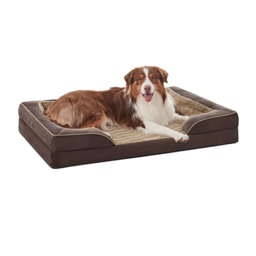 FURTIME Orthopädisches Hundebett für mittelgroße Hunde – waschbares Hundesofa, mittelgroß, stützendes Schaumstoff-Haustierbett mit abnehmbarem, waschbarem Bezug, wasserdichtem Futter und rutschfester von FURTIME