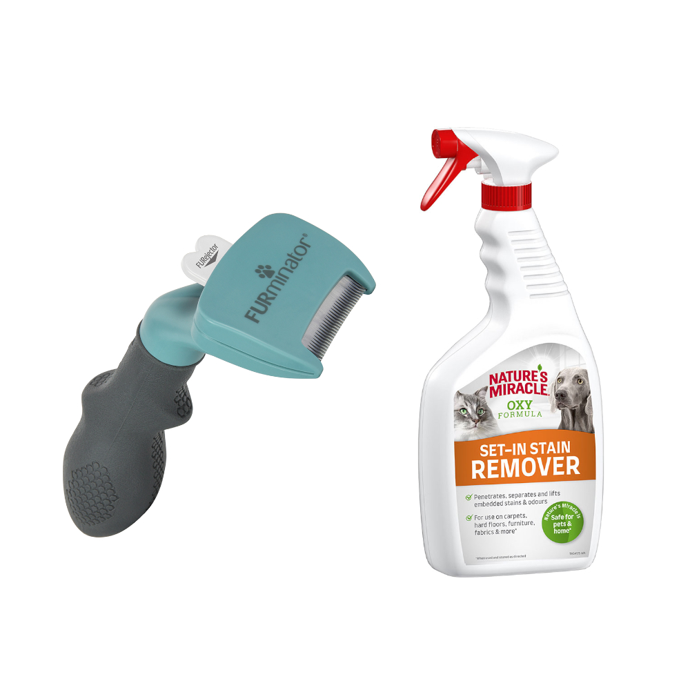 FURminator DeShedding Tool + 709 ml Nature's Miracle Set-In Flecken- und Geruchsentferner gratis! - Kleine Katze / Kurzhaar FURminator DeShedding Tool + 709 ml Nature's Miracle Set-In Flecken- und Geruchsentferner gratis! - Kleine Katze / Kurzhaar von FURminator