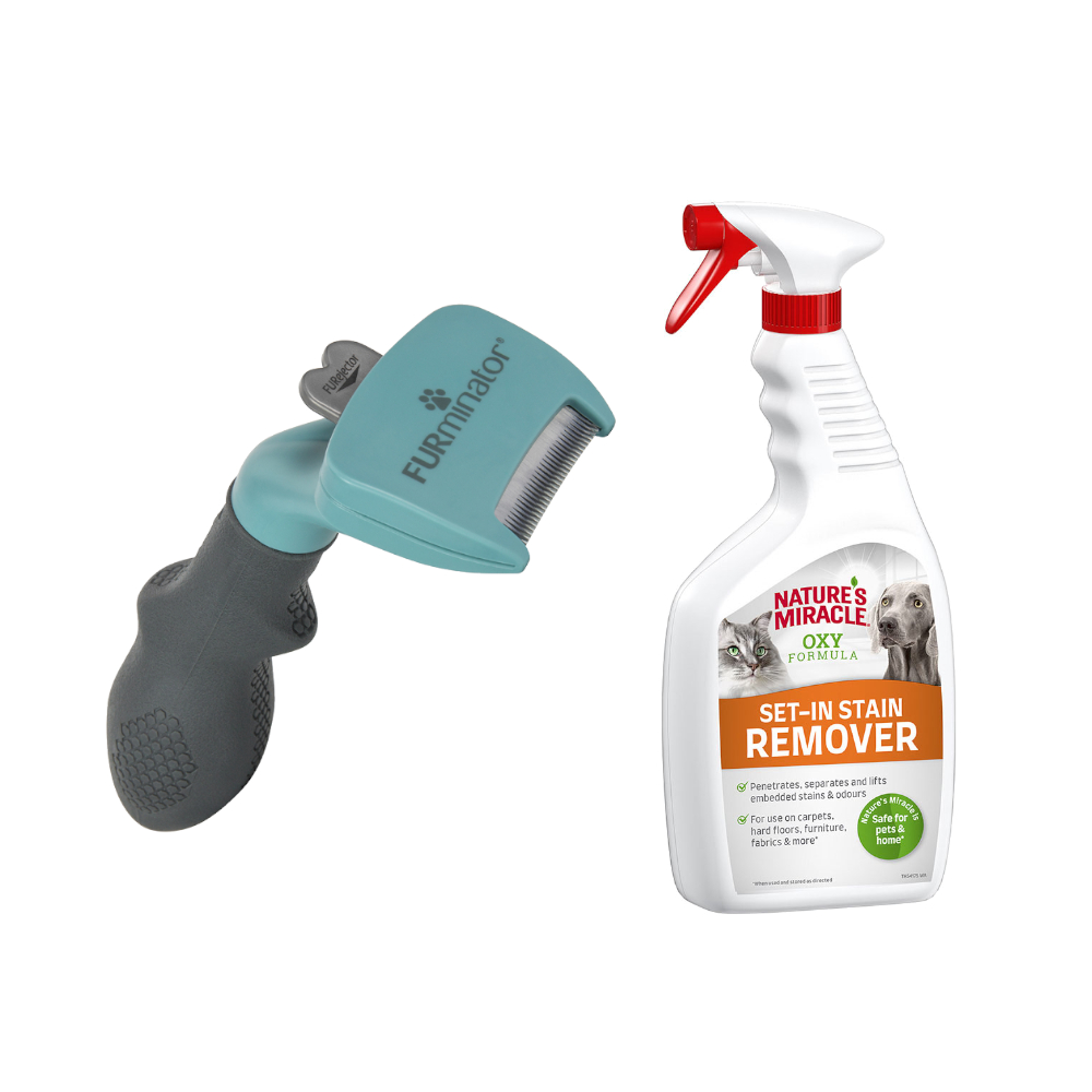 FURminator DeShedding Tool + 709 ml Nature's Miracle Set-In Flecken- und Geruchsentferner gratis! - Kleine Katze / Langhaar FURminator DeShedding Tool + 709 ml Nature's Miracle Set-In Flecken- und Geruchsentferner gratis! - Kleine Katze / Langhaar von FURminator