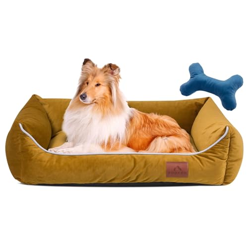 FUUFEE Hundebett L | Hundesofa für Große Hunde 100 x 80 cm | Waschbar Hundebett | Abnehmbarer Bezug Mit Reissverschluss | Würzig von FUUFEE