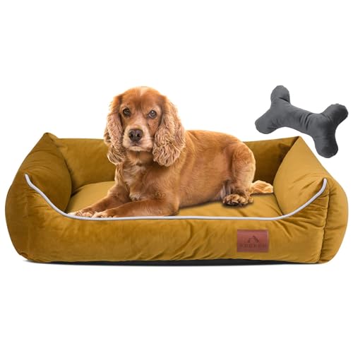 FUUFEE Hundebett M | Hundesofa für Mittelgroße Hunde 70 x 50 cm | Waschbar Hundebett | Abnehmbarer Bezug Mit Reissverschluss |Würzig von FUUFEE