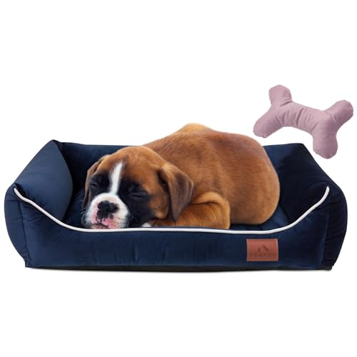 FUUFEE Hundebett S | Hundesofa für Kleine Hunde 60 x 40 cm | Waschbar Hundebett | Abnehmbarer Bezug Mit Reissverschluss Waschbar | Ideal Für Kleine Hunde Und Katzen |Ozeanblau von FUUFEE