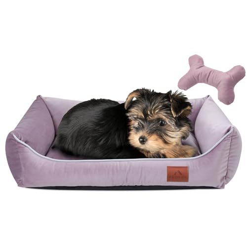 FUUFEE Hundebett S | Hundesofa für Kleine Hunde 60 x 40 cm | Waschbar Hundebett | Abnehmbarer Bezug Mit Reissverschluss Waschbar | Ideal Für Kleine Hunde Und Katzen |Pastell Violett von FUUFEE