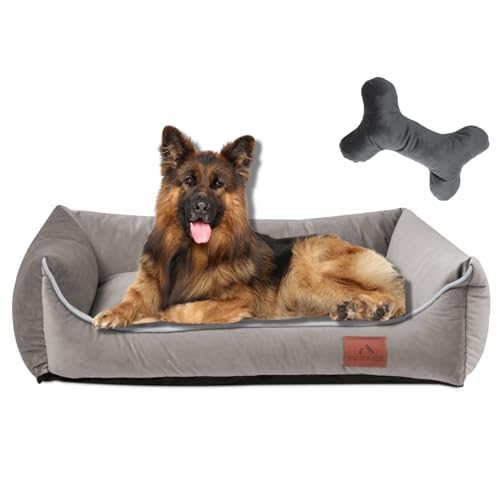 FUUFEE Hundebett XL | Hundesofa für Sehr Große Hunde 120 x 90 cm | Waschbar Hundebett | Abnehmbarer Bezug Mit Reissverschluss | Haselnuss von FUUFEE