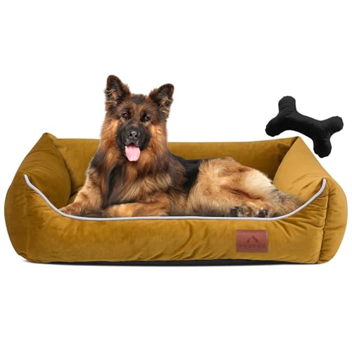 FUUFEE Hundebett XL | Hundesofa für Sehr Große Hunde 120 x 90 cm | Waschbar Hundebett | Abnehmbarer Bezug Mit Reissverschluss | Würzig von FUUFEE