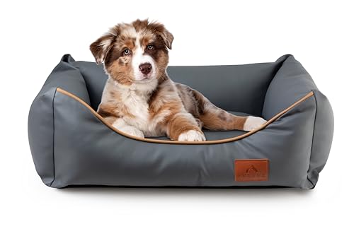 FUUFEE Sofa Chic: Luxus Tierbett | Wasserfestes Kunstleder, Abnehmbarer Bezug | Größen S, M, L | Ideal für Hunde & Katzen (60x40cm)) von FUUFEE