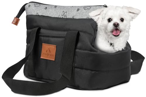 FUUFEE Transportbox Hund - Hundetragetasche Soft - Tier Tragetasche 35 x 25 x 20 cm | Reisetasche Klein für Haustiere mit Reißverschluss und Karabinerhaken von FUUFEE