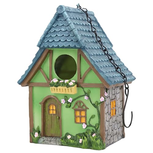 FUXIU Kolibri-Käfighaus, Outdoor-Käfig-Nistkasten, Nistkäfig, Stehversteck, bemaltes Haus für kleine Vögel von FUXIU