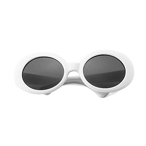 FUXIU Sonnenbrille für Herren, Haustier-Sonnenbrille, kleine Hunde, klassisch, Retro, runde Brille, Partybrille, lustige Sonnenbrille, Cosplay-Kostüm-Accessoire, weiß, Einheitsgröße von FUXIU