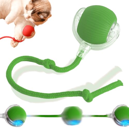 FUXNGZI Hundespielzeug,Interaktives Hundespielzeug,Hundespielzeug Ball,Hundeball Elektrisch,Hundespielzeug Unzerstörbar,Smart Automatisch Rollender Ball für Katzen und Hunde (Grün) von FUXNGZI