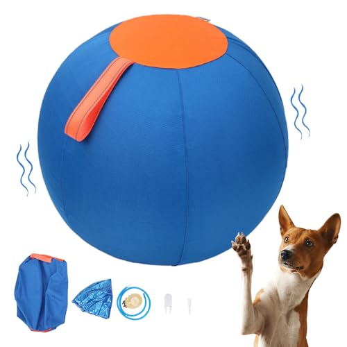 FUXNGZI Jingle Herding Ball, Herding Ball für Hunde, Hundeball Hundespielzeug Ball, Herding Ball für Australian Shepherd, Große Hundebälle für Kleine/Mittel/Große Hunde (M) von FUXNGZI