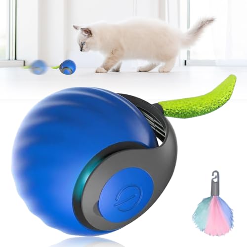 FUXNGZI Katzenspielzeug, 2025 Neu Magic Ball Hund, Interaktives Hundespielzeug Ball, Spielball Hund Elektrisch, Katzenspielzeug Selbstbeschäftigung mit Ersatzschwanz (Blau-1PCS) von FUXNGZI