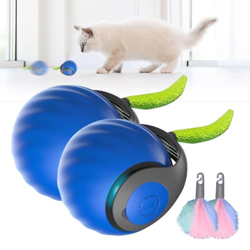 FUXNGZI Katzenspielzeug, 2025 Neu Magic Ball Hund, Interaktives Hundespielzeug Ball, Spielball Hund Elektrisch, Katzenspielzeug Selbstbeschäftigung mit Ersatzschwanz (Blau-2PCS) von FUXNGZI