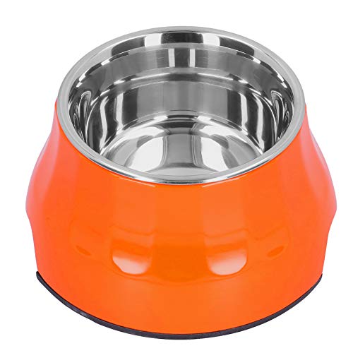 2-in-1-Futternäpfe mit rutschfestem Boden und erhöht für Hunde und Katzen, inklusive Futter- und Wassernäpfen, spülmaschinenfest, zum und Tragen, (Orange) von FUZHUI