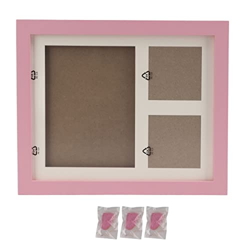 FUZHUI Fotorahmen-Set zum Selbermachen mit Fotoabzügen für Hunde- und Katzenliebhaber. Elegantes Erinnerungsstück aus Holz mit Ton, um die Abdrücke Ihres pelzigen Freundes für Immer (pink Frame) von FUZHUI