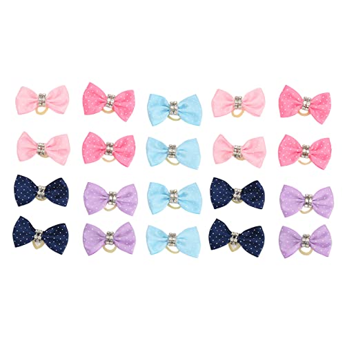 FUZHUI Handcrafted 20pcs Hair Bows - Cute Accessories for Dogs, Cats, and Small Pets von FUZHUI